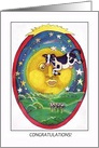 It’s your Birthday! Cow jumping over Moon, Congratulations! card