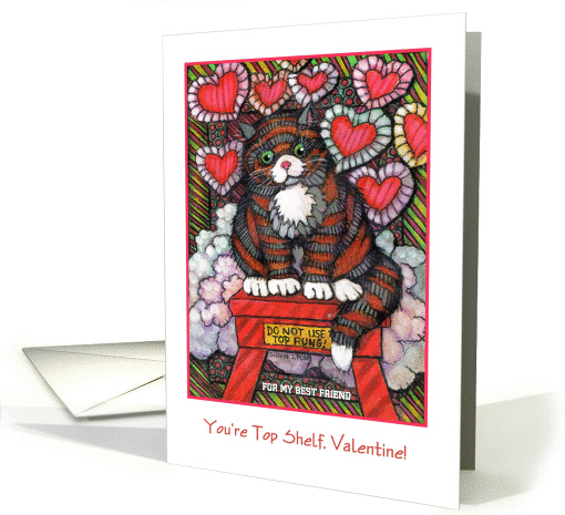 Best Friend Valentine: Cat, Hearts illustration card (339666)