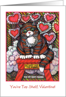 Best Friend Valentine: Cat, Hearts illustration card