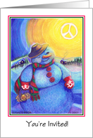 Christmas Party Invitation: Jolly Snowman motif card