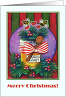 Honey Bee Christmas Greetings card