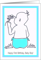 Happy First Birthday, Baby Boy! card