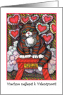 Happy Valentine’s Day! (Czechoslavakian language) Cat with Hearts card