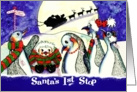 Santa’s 1st Stop, North Pole, Penguins card
