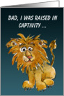 Lion Dad Cartoon Fathers Day Card