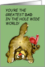 Greatest Dad Cute Cat Heart Card