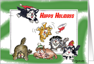Happy Holidays Cats card