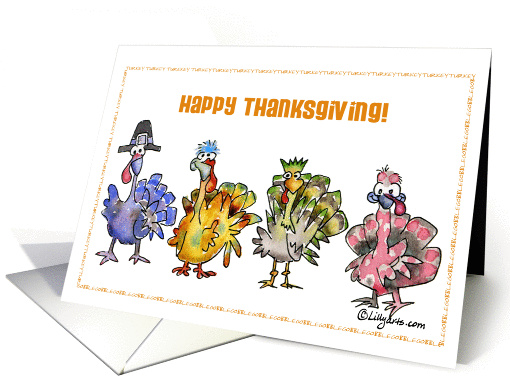 Happy Thanksgiving Turkeys card (103818)