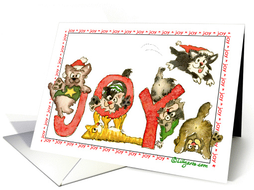 Cute Holiday Cats Joy card (105960)