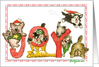 Cute Holiday Cats Joy card
