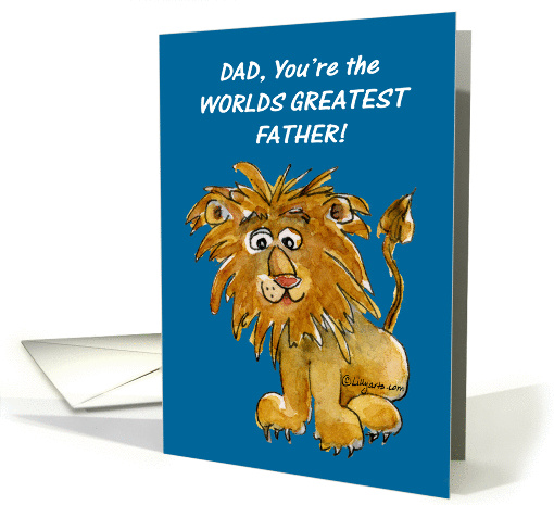 Cartoon Dad Lion Fathers Day card (202461)