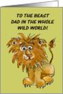 Cartoon Beast Dad Fathers Day Card