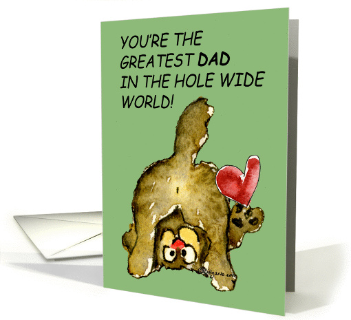 Greatest Dad Cute Cat Heart card (202574)