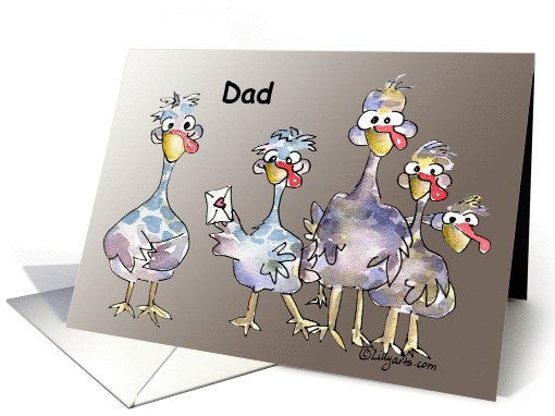 Dad Happy Father's Day Funny Turkeys card (203159)