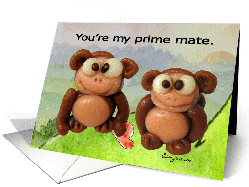 Funny Monkey Anniversary card (210653)