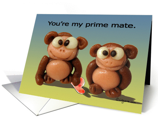 Cute Monkeys Love card (210695)