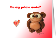 Cute Monkey Love Valentines Day Card