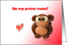 Cute Monkey Love Valentines Day Card