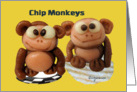 Chip Monkeys Valentines Love Card