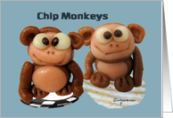 Chip Monkeys Cute Funny Thank You Card