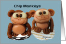 Chip Monkeys Cute Funny Thank You Card