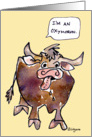 Funny Ox Cartoon Oxymoron Blank card