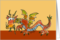 Cartoon Dragon Happy Birthday Card