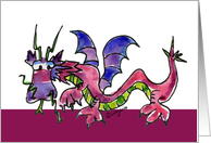 Cartoon Dragon Happy Birthday Card
