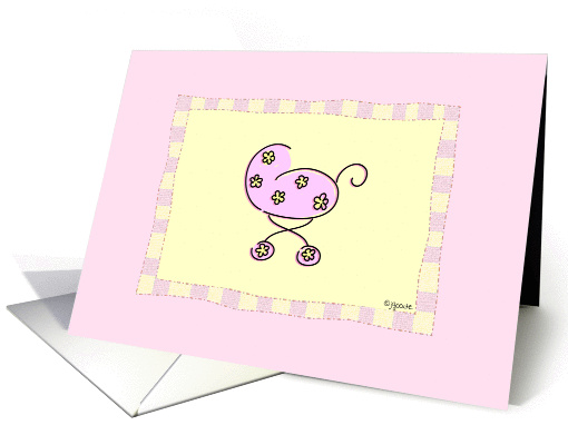 Pink Baby Buggy card (79189)