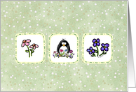 Spring Flower Penguin card