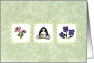 Spring Flower Penguin card