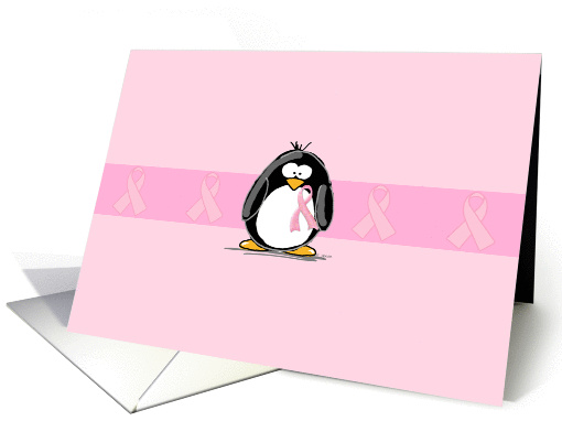 Pink Ribbon Penguin card (91721)