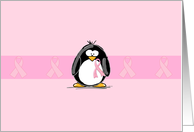 Pink Ribbon Penguin card