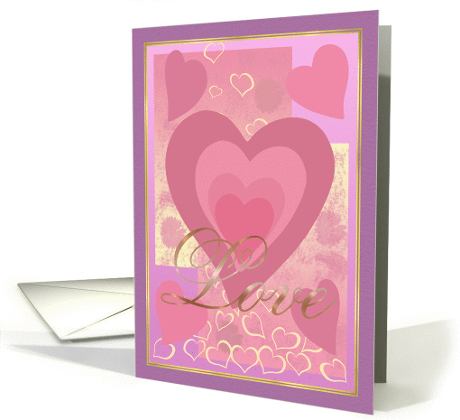 Pink Hearts Love card (106408)