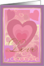 Pink Hearts Love Card