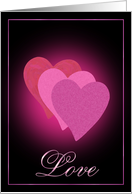 Textured Pink Hearts Love card