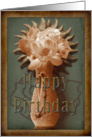Earthen Floral Vase Happy Birthday card