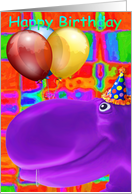 Happy Hippo Artsy Purple card