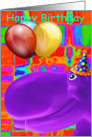 Happy Hippo Artsy Purple card