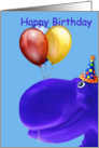 Happy Hippo Blue Birthday Card