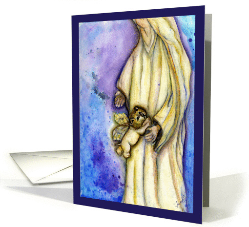 Dog angel wings Angel receiving dog passing sympathy card (1419284)