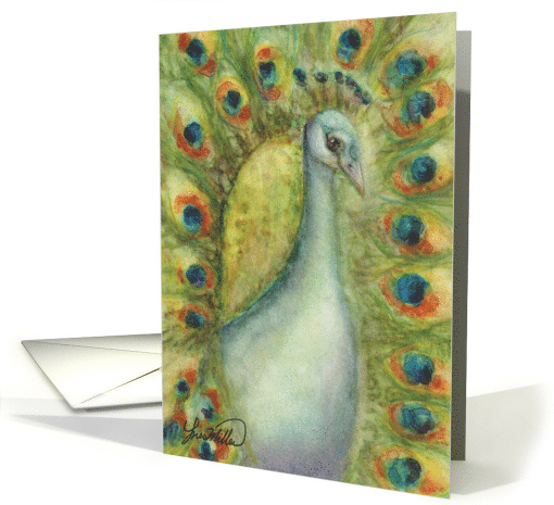 Royal Bird Peacock with Big Eye Expression Blank Any Occasion card