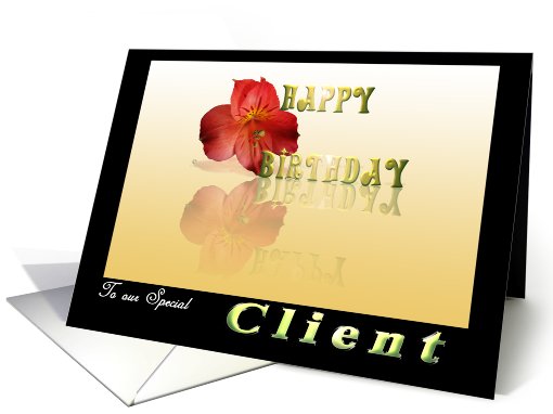 Birthday card Red Lilly irish golden shadow reflection... (576986)