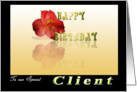 Birthday card Red Lilly irish golden shadow reflection Happy Birthday Client card