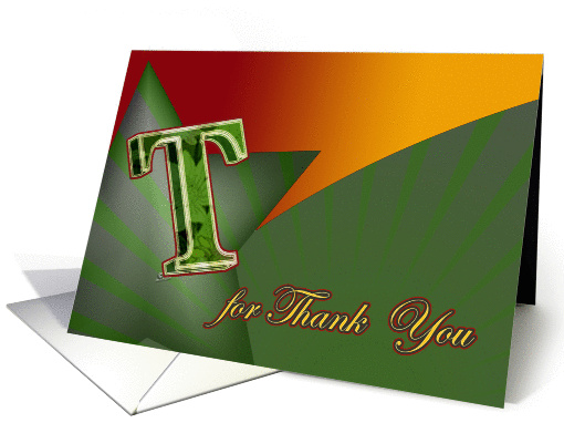 Thank you card sincere gratitude star stripes big T for thank-you card