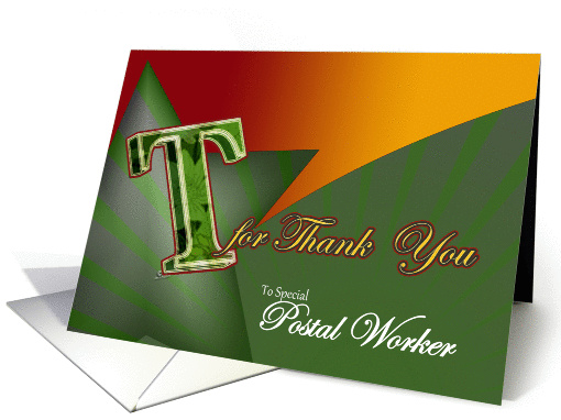 Postal Worker Thank you card sincere gratitude T for thank-you card