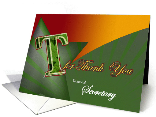 Secretary Thank you card sincere gratitude T for thank-you card