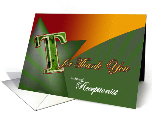 Receptionist Thank you card sincere gratitude T for thank-you card
