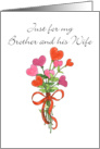 Valentine heart Bouquet for Brother & Wife card