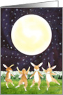 Hoppy Easter Moon Dancing Bunnies. card